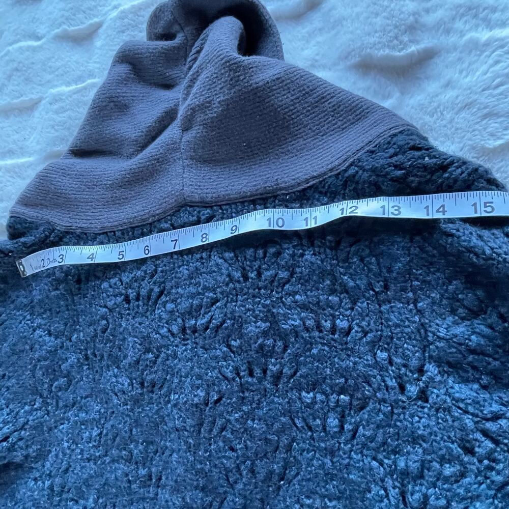 🔥Free People Chunky Knit Two tones Navy & Gray Shawl Neck Cardigan Sweater Sz S - Picture 15 of 16